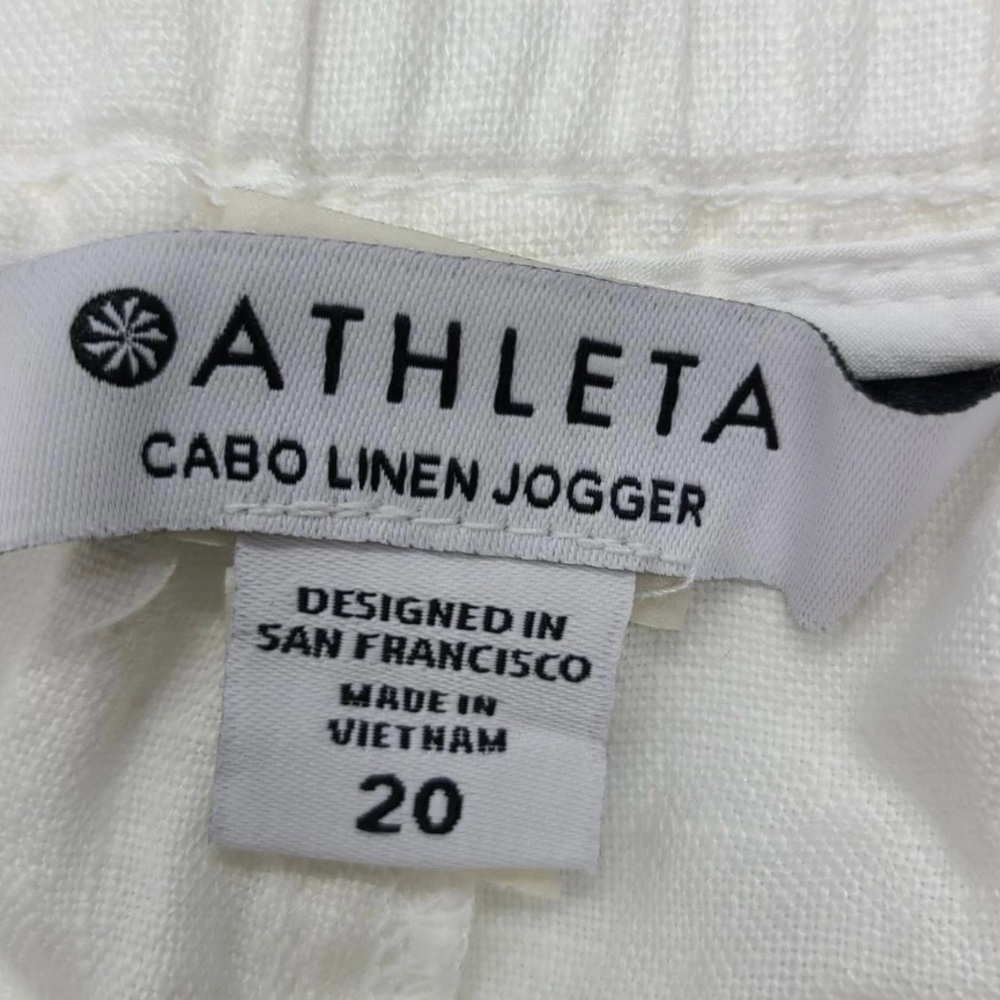 White Cabo linen joggers